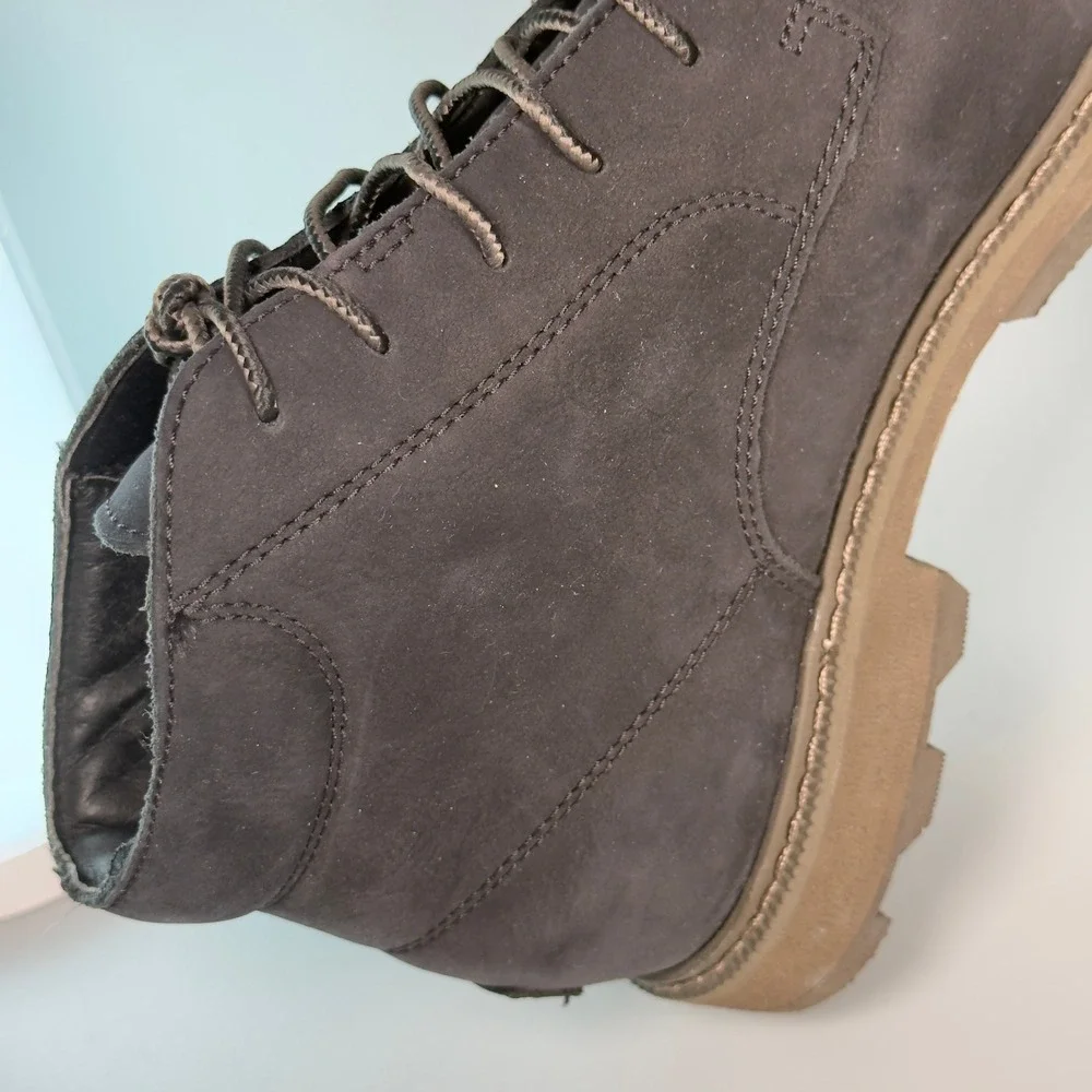 Sorel Madson II Mens 11 Chukka Waterproof Boots Black Leather Suede Lace Shoes
